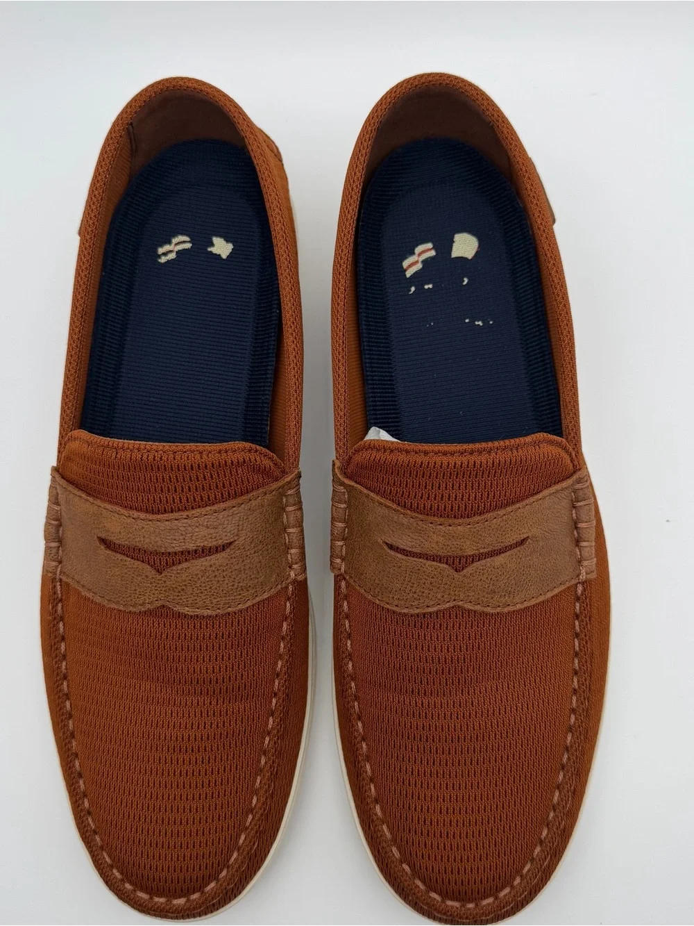 Cole Haan Men’s Nantucket Knit Loafers Boat Shoes Burnt Orange 12